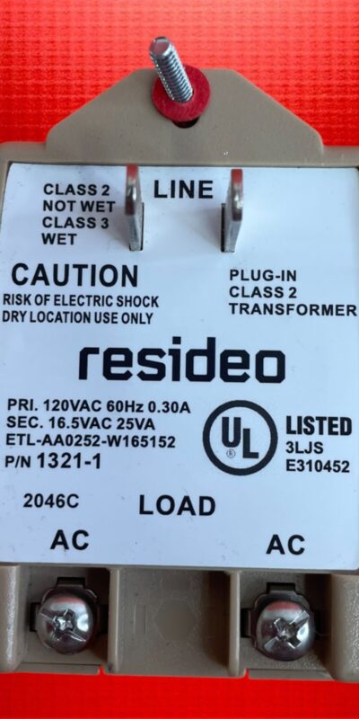 Honeywell 1321-1 16.5V AC Alarm Panel Transformer Power Supply ADT Vista