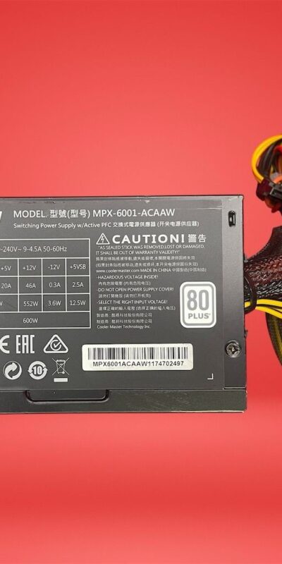Cooler Master Masterwatt Lite MPX-6001-ACAAW 80 Plus 600W Desktop Power Supply