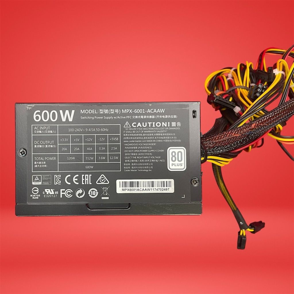 Cooler Master Masterwatt Lite MPX-6001-ACAAW 80 Plus 600W Desktop Power Supply