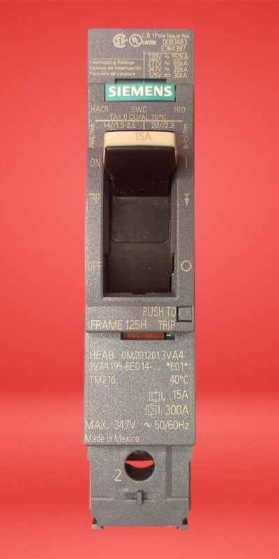 Siemens 15A 1-Pole Circuit Breaker 3VA4195-6ED14-0AA0