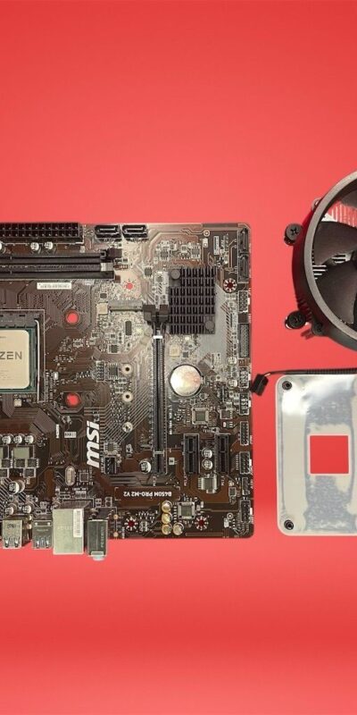 MSI B450M PRO-M2 V2 Motherboard with AMD Ryzen 5 3400G & Cooler