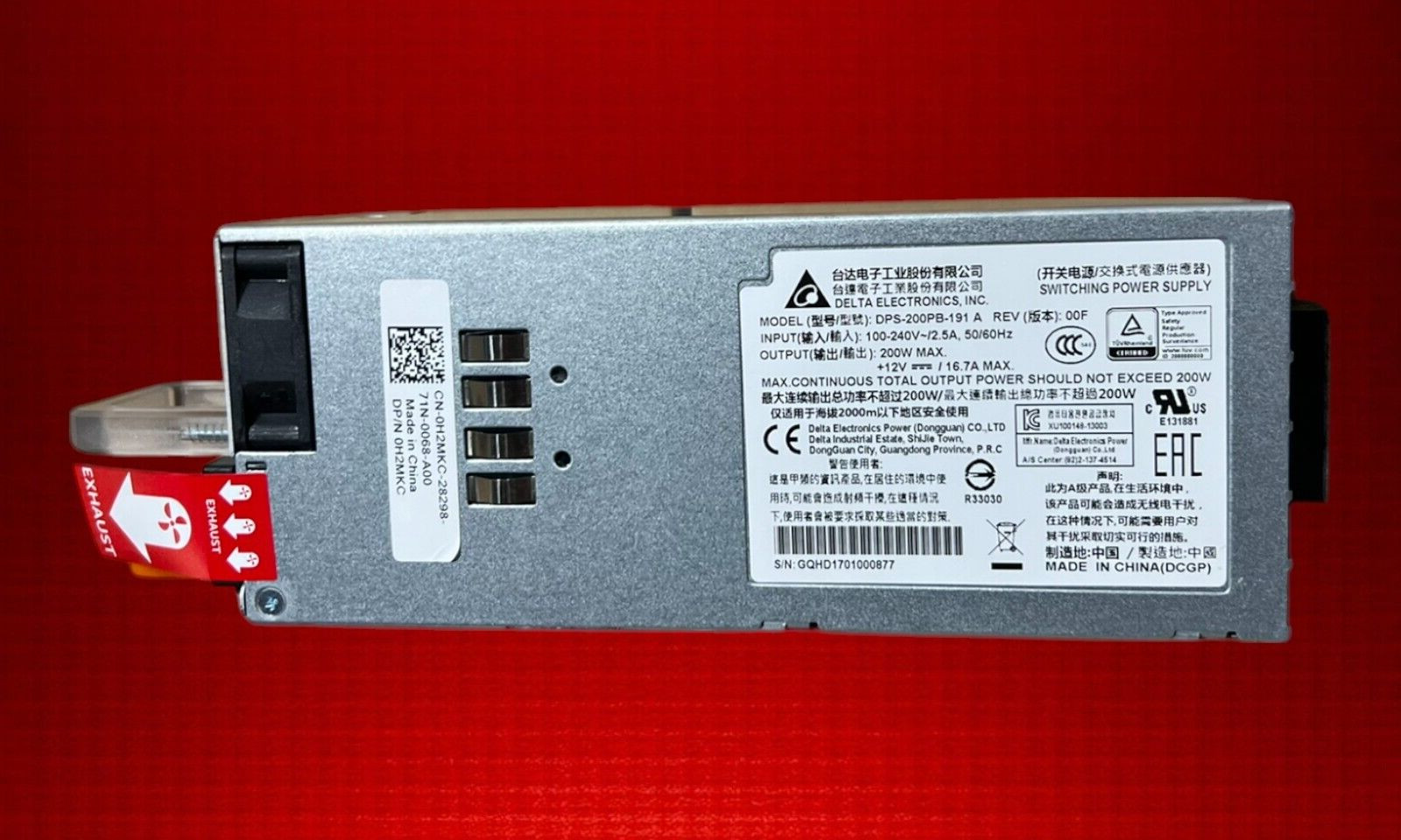 Genuine Dell N3000 N30XX 200W Switch Power Supply DPS-200PB-191A H2MKC