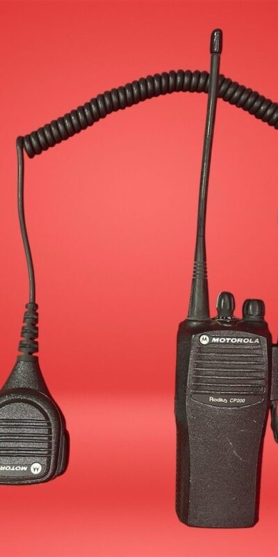 Motorola Radius CP200 Earpiece 4-Channel Long-Range Black Durable Design