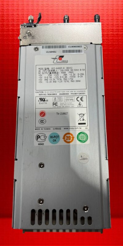 EMACS R2Z-6400P-R 400W Hot Swap Server Power Supply PSU Tested