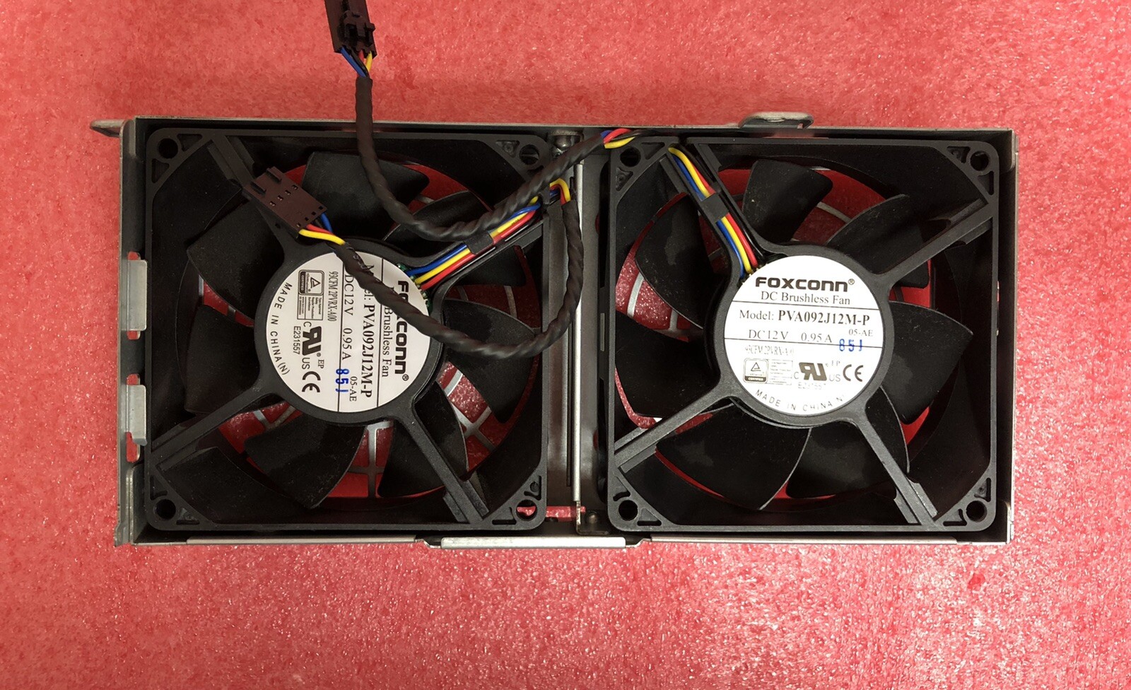 Pair Foxconn PVA092J12M-P 92mm 12V 0.95A High-Flow Case Fans Cooling PWM 4-Pin