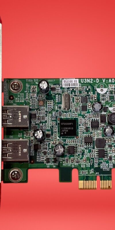 ECS USB 3.0 2-Port PCIe Express Card U3N2-D 0YJ94F 5Gbps Low Profile