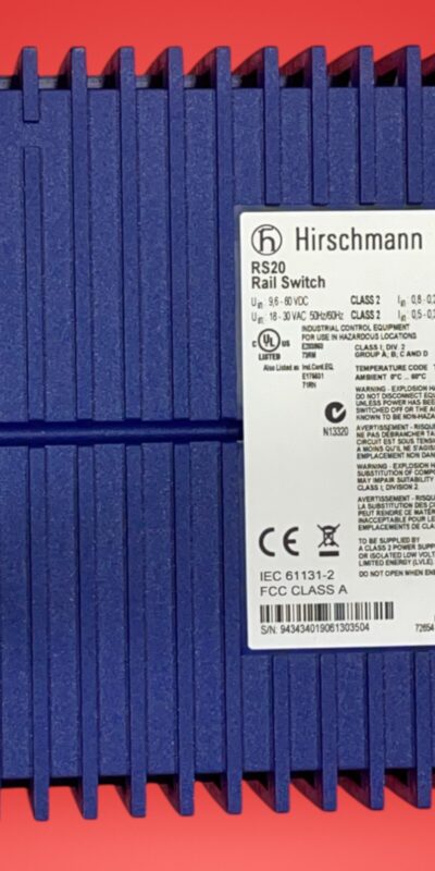 Hirschmann RS20-0800S2S2DAEHH DIN Rail Ethernet Switch 8-Port 2xSC Fiber