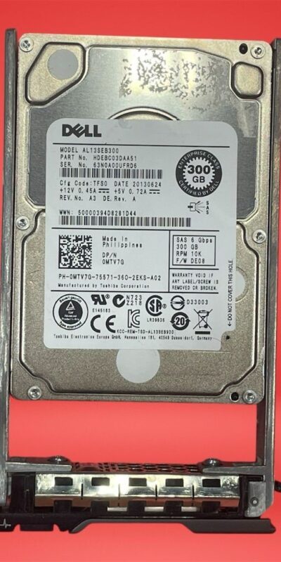 Dell 300GB 10K 2.5in SAS HDD w/Tray HDEBC03DAA51 for PowerEdge