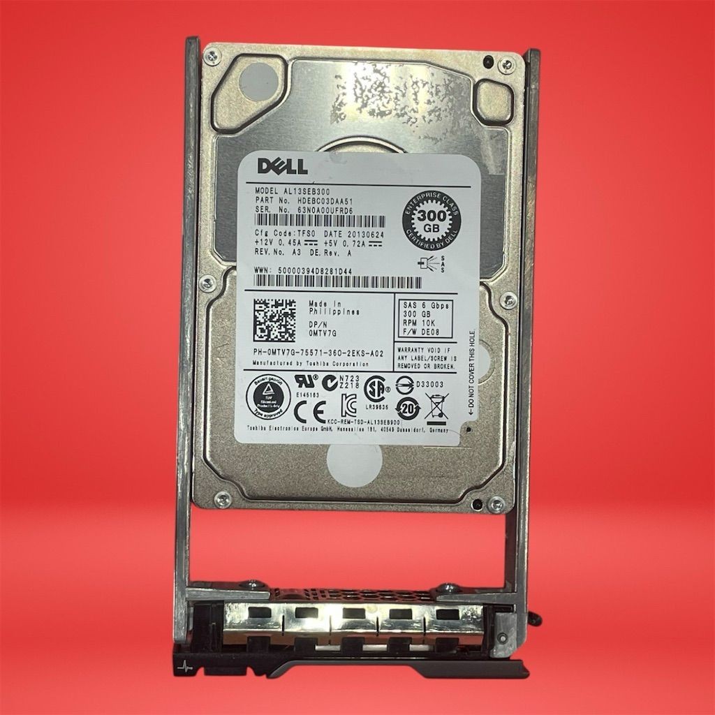 Dell 300GB 10K 2.5in SAS HDD w/Tray HDEBC03DAA51 for PowerEdge
