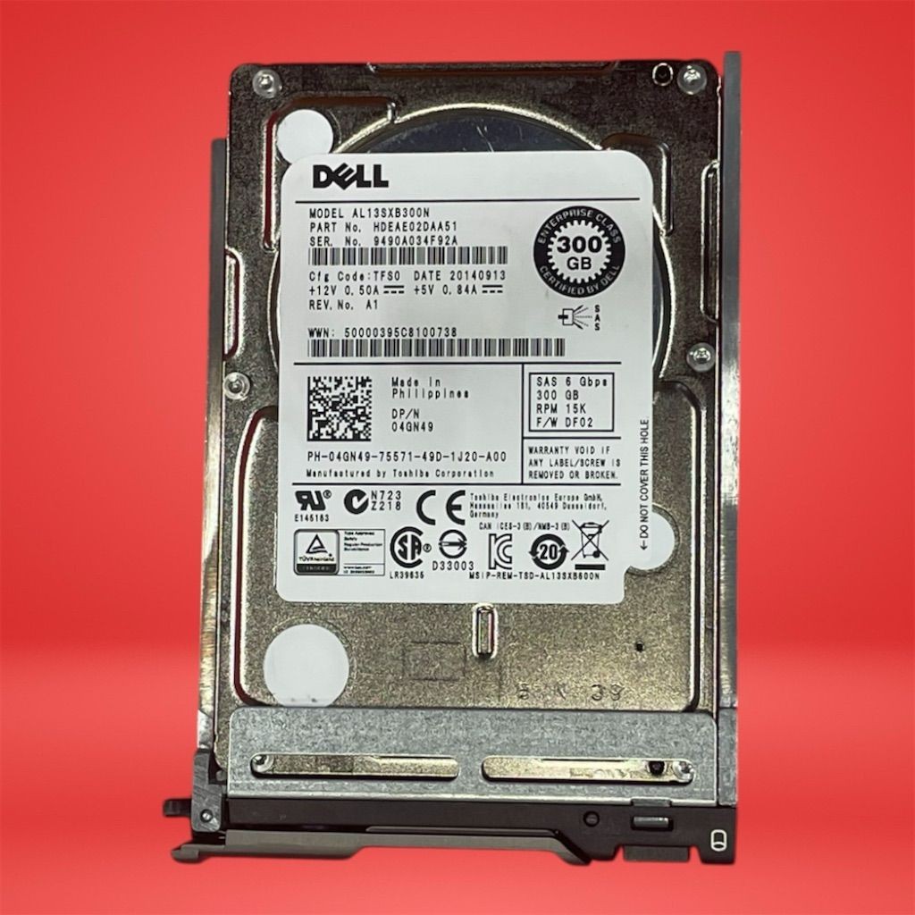 Dell 300GB 15K 2.5in SAS 6Gbps HDD w/Tray Enterprise Server Hard Drive