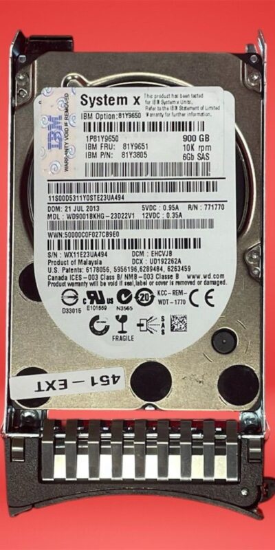 IBM 900GB 10K 2.5in SAS 6Gb/s Hot-Swap Hard Drive for System x Servers