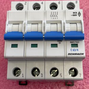 Schrack BM017463 MCB 4-Pole C63A 10kA Miniature Circuit Breaker NEW