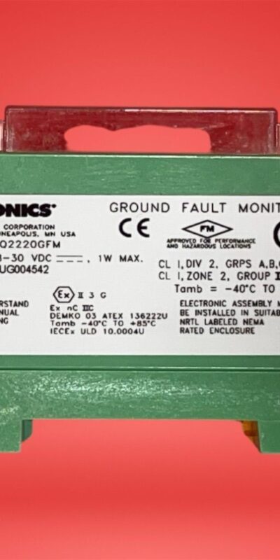 Det-Tronics E220220GFM Ground Fault Monitor Module, 24 VDC, Tested