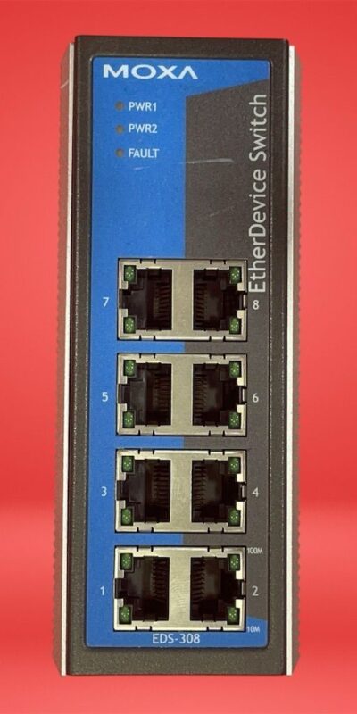Moxa EDS-308-T Wide-Temp Industrial 8-Port Unmanaged Ethernet Switch DIN-Rail