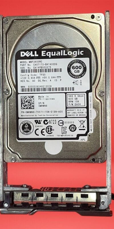 Dell EqualLogic 600GB 10K RPM SAS 2.5" HDD w/ Tray 0MHWN8 PS