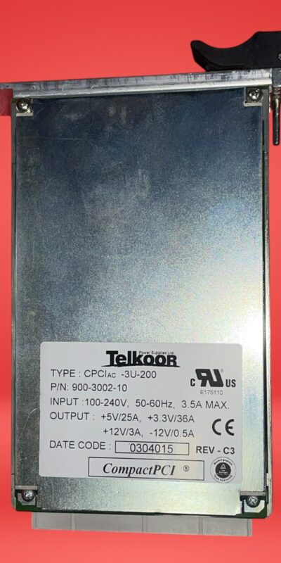 Telkoor AC-3U 200W CompactPCI Power Supply 900-3002-10 Rev C3 Tested