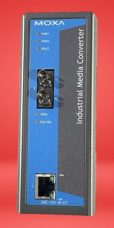 Moxa IMC-101-M-ST-T V2.3 Industrial 100Mbps ST Ethernet Fiber Converter