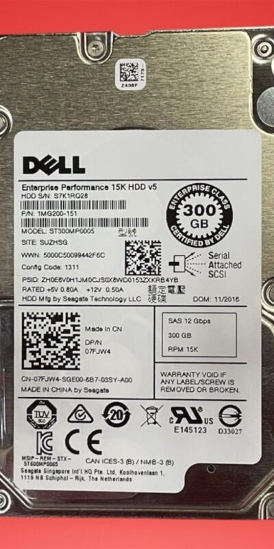Genuine Seagate Dell 300GB 15K SAS 12Gbps 2.5" Enterprise HDD