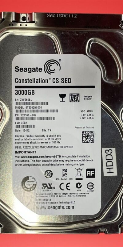 Seagate 3TB 7200RPM 3.5" SATA Internal HDD SED ST3000DM001 Desktop Drive