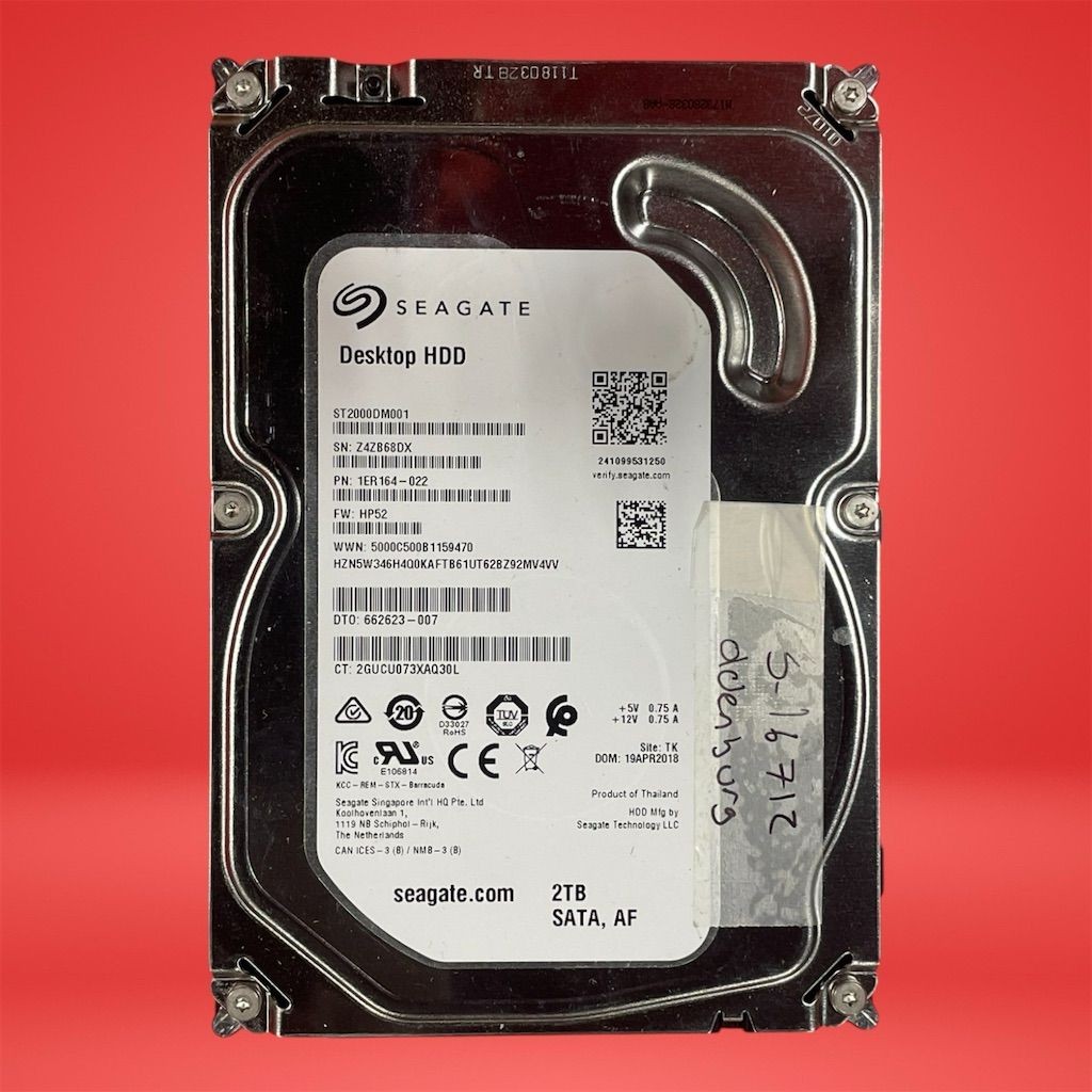 Seagate Barracuda 2TB 7200RPM 3.5" SATA III 6Gb/s Desktop HDD ST2000DM008