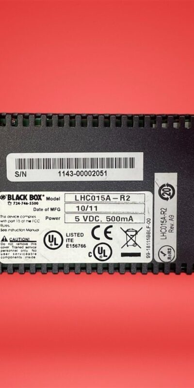 Black Box LHC015A-R2 10/100Base-TX-FX Fiber Media Converter w/ PSU
