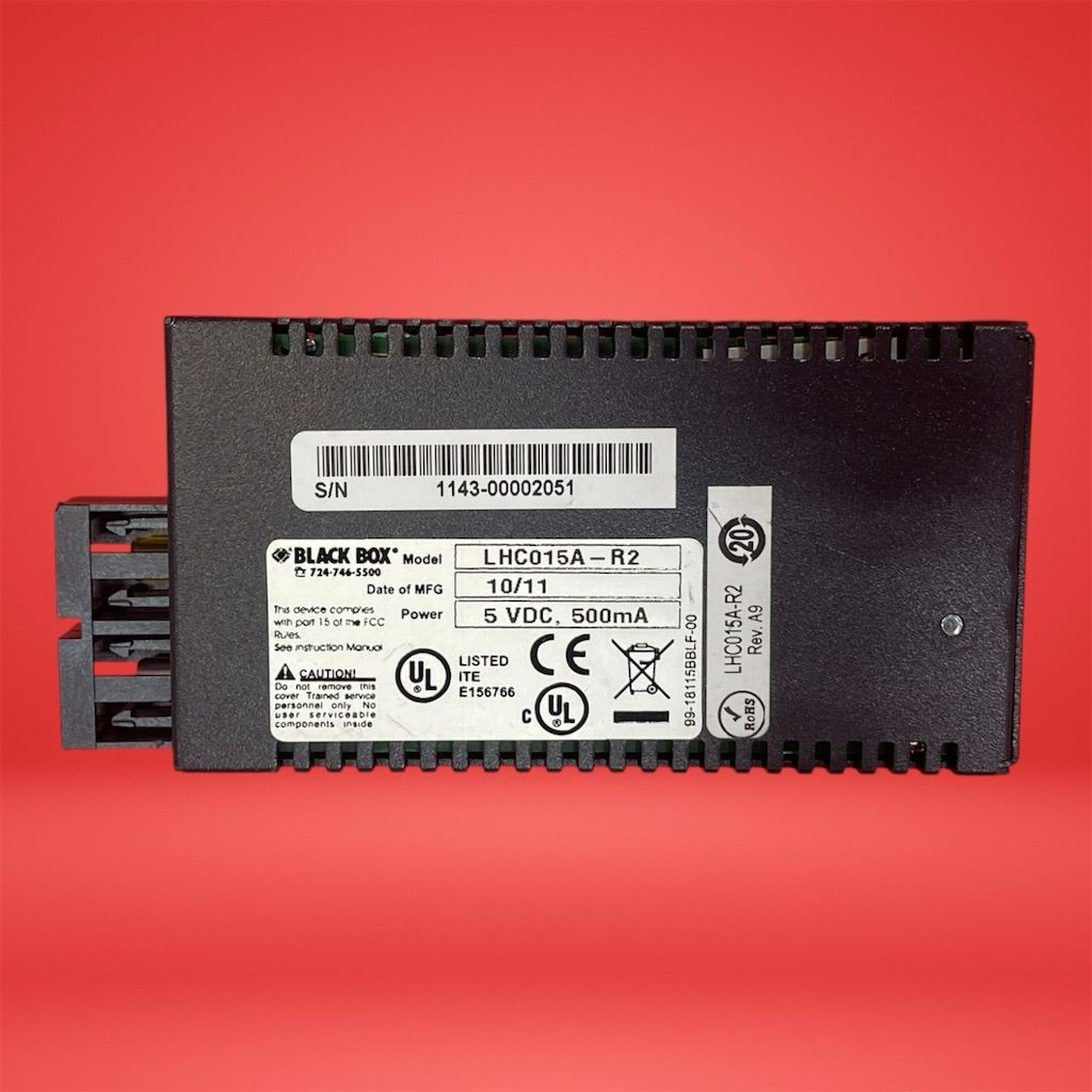Black Box LHC015A-R2 10/100Base-TX-FX Fiber Media Converter w/ PSU