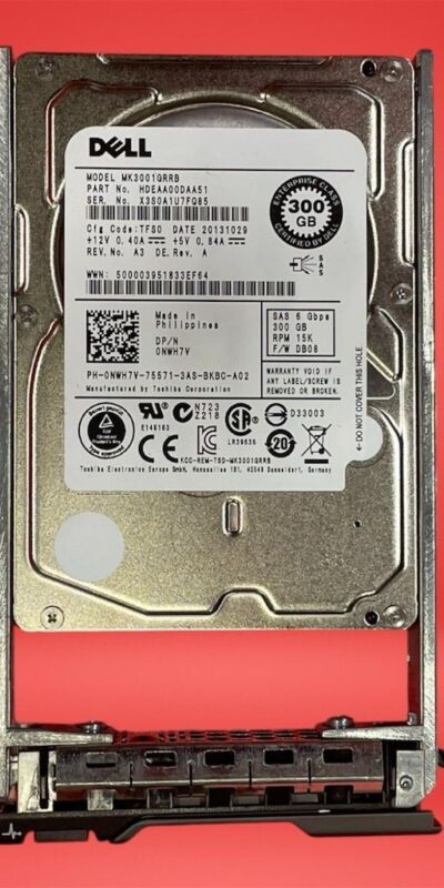 Dell 300GB 2.5" SAS 6Gbps 10K RPM Internal Laptop Drive w/ Tray 0NWH7V