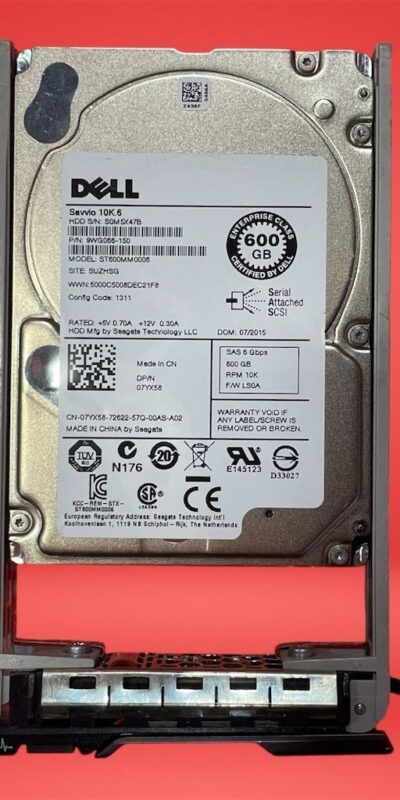 Dell 07YX58 600GB 10K 2.5in SAS 6Gb/s Internal HDD PowerEdge Server