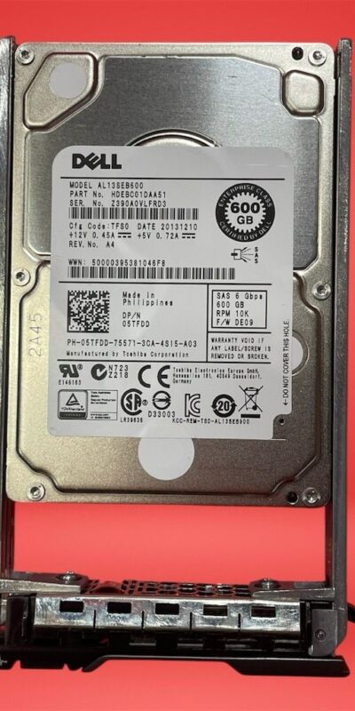 Dell 600GB 10K 6Gb/s SAS 2.5" HDD 05TFDD Server Hard Drive