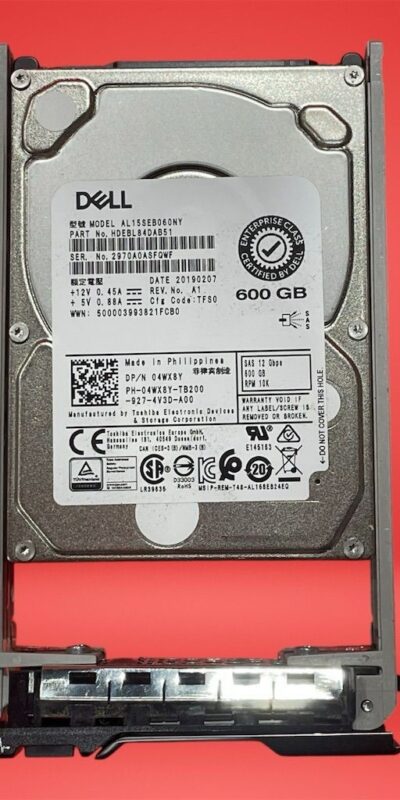 Dell 600GB 10K 2.5in SAS 12Gb/s Server Hard Drive 04WX8Y - Enterprise HDD
