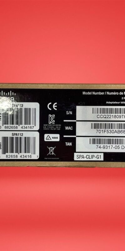 Cisco SPA112 2-Port VoIP ATA Phone Adapter SIP Fax Gateway RJ45 Ethernet