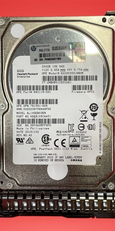 HPE 300GB 10K SAS 2.5in SFF Server HDD 862119-001 872490-002
