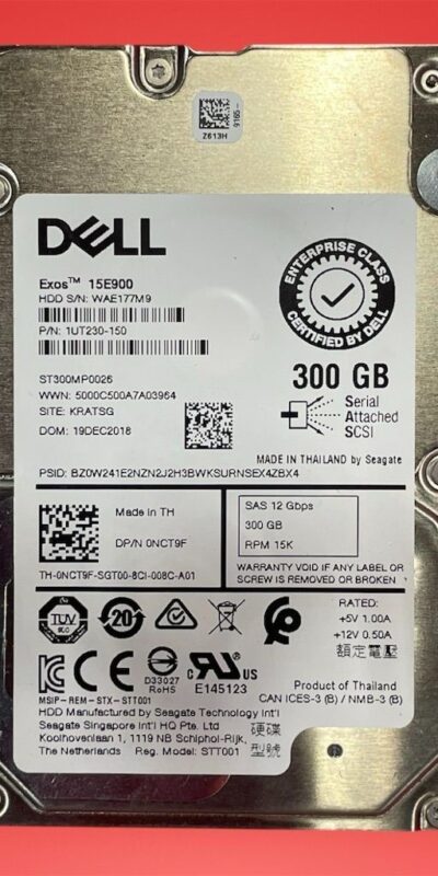 Dell 300GB 2.5" 15K RPM SAS 12Gbps Enterprise Internal HDD 0NCT9F