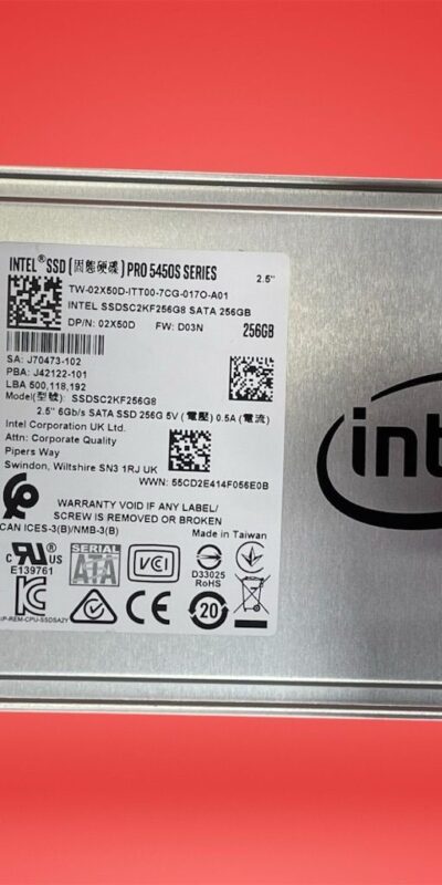 Intel Pro 5450S 256GB 2.5" SATA SSD Solid State Drive 6Gb/s 02X50D