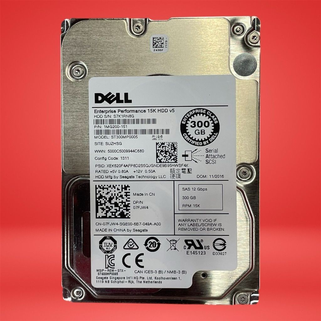 Dell 07FJW4 300GB 15K 2.5" SAS 6Gbps Enterprise HDD PowerEdge Server
