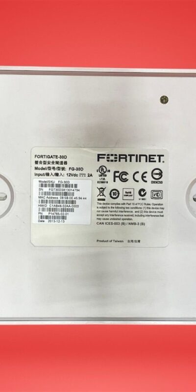 Fortinet FortiGate FG-30D Firewall VPN Security Appliance w/ AC Adapter