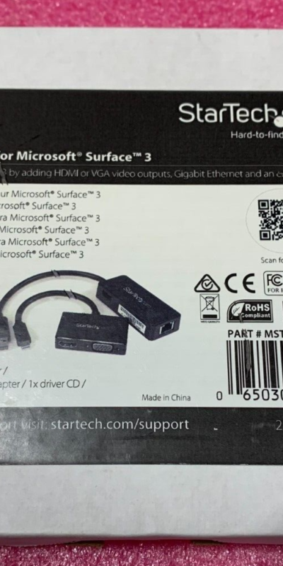 StarTech Mini DisplayPort Adapter Kit HDMI VGA DVI Surface Pro 4/3 MSTS3MDPUGBK