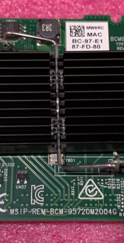 Dell Broadcom 5720 MW9RC Quad-Port 1GbE RJ45 Blade Server NIC Daughter Card