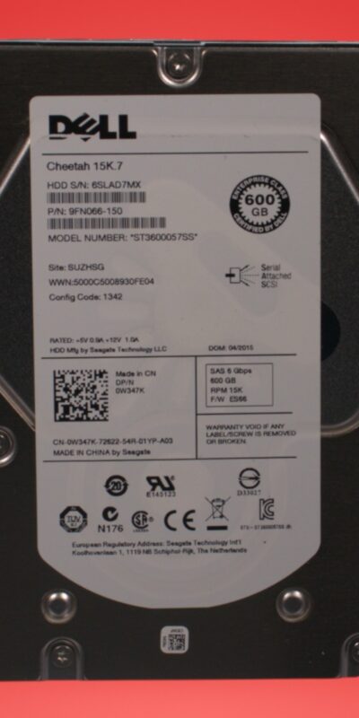 Dell Cheetah 15K .7 002H3X ST3600057SS 600GB 6G 3.5" SAS Enterprise Plus W347K