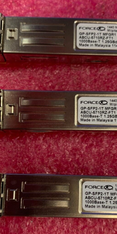 Lot of 3 Dell Force10 GP-SFP2-1T ABCU-5710RZ-FT1 100Base-T SFP Transceivers