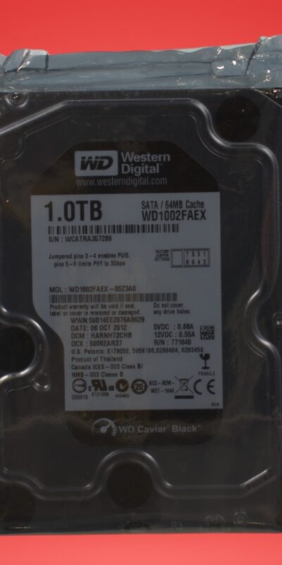 Western Digital Black 1000GB Internal 7200RPM 3.5" WD1002FAEX HDD
