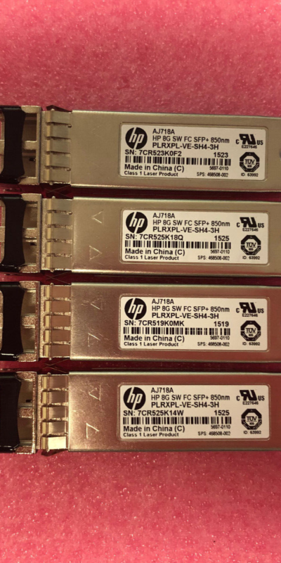 Lot 4x HP AJ718A 468508-001 8Gbps FC SFP+ Transceiver PLRXPL-VE-SH4-3H