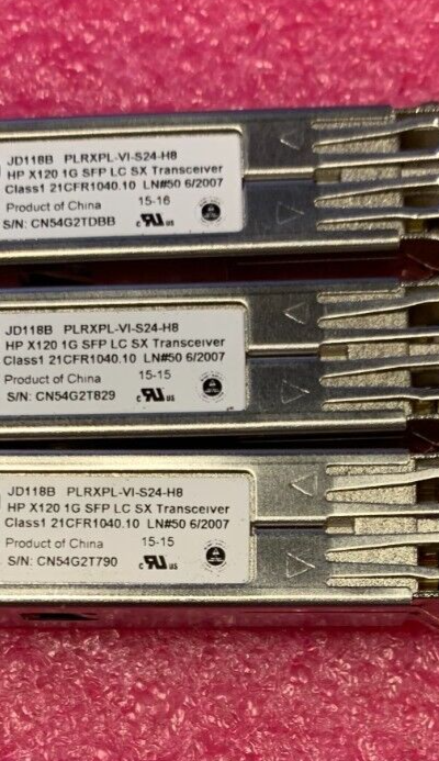 HP X120 JD118B 1G SFP LC SX MMF Transceiver Lot of 3 Tested