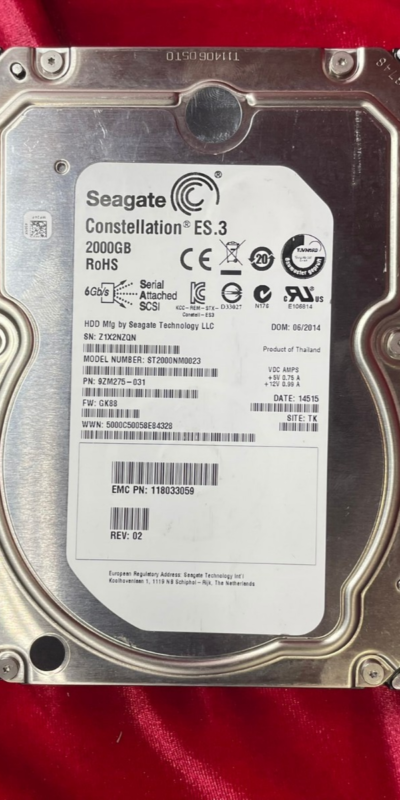 Seagate Constellation ES.3 ST2000NM0023 2TB 7200RPM SAS 6Gb/s 128MB 3.5" HDD