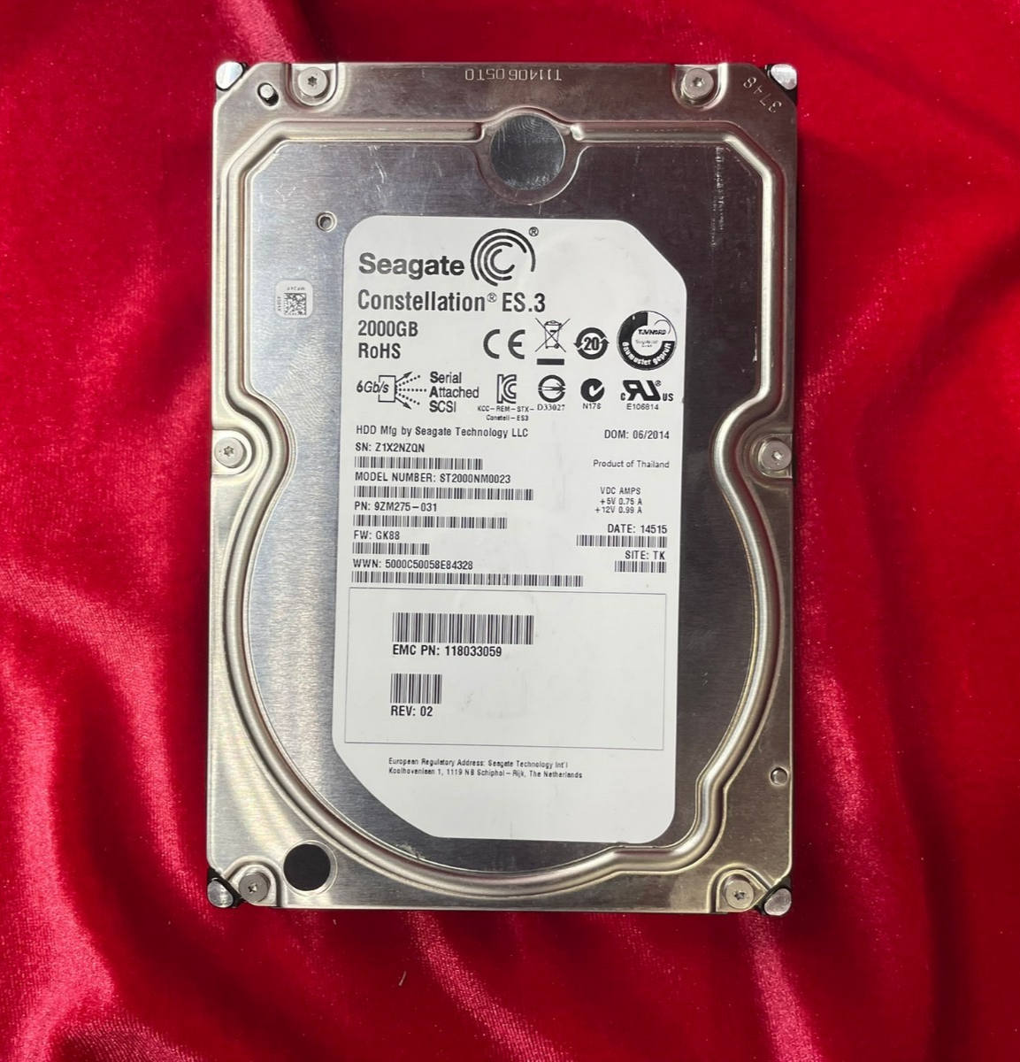 Seagate Constellation ES.3 ST2000NM0023 2TB 7200RPM SAS 6Gb/s 128MB 3.5" HDD