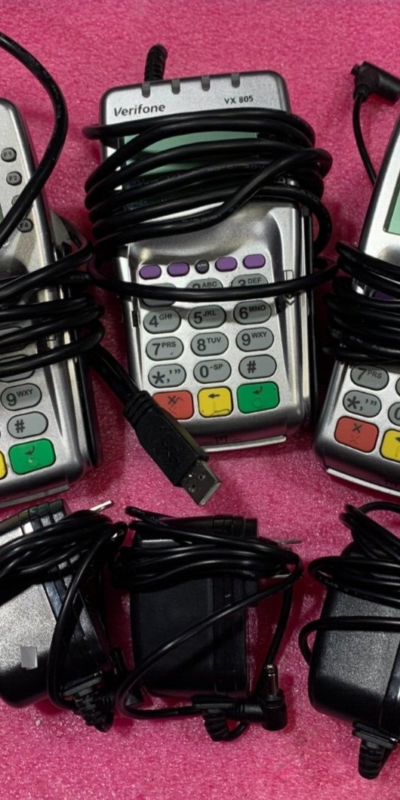 Lot 3 VeriFone VX805 EMV Chip POS Credit Card Readers + Power Supplies