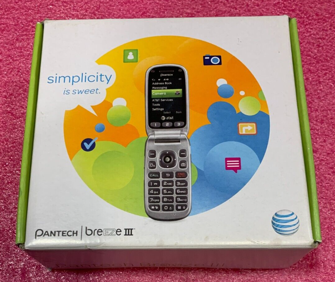 Pantech Breeze III P2030 AT&T Unlocked 3G Flip Cell Phone Gray/Silver