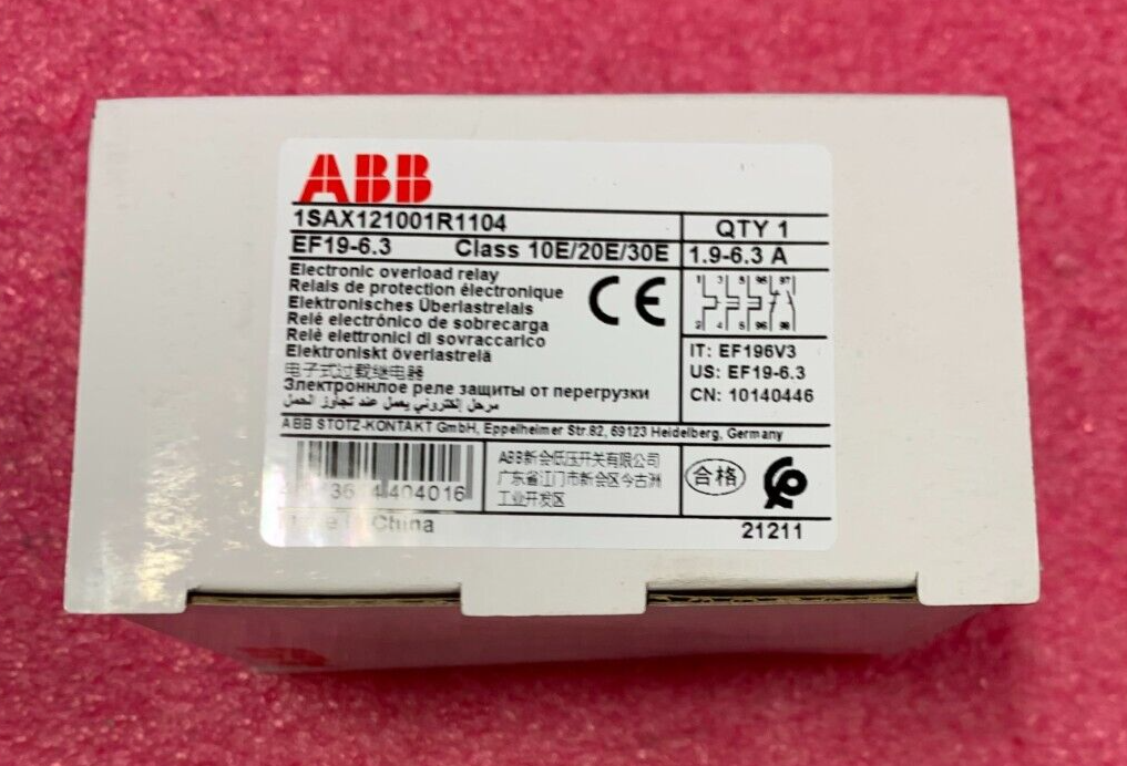 ABB EF19-6.3 Thermal Overload Relay 3.2-6.3A IEC 1SAX121001R1104 NEW
