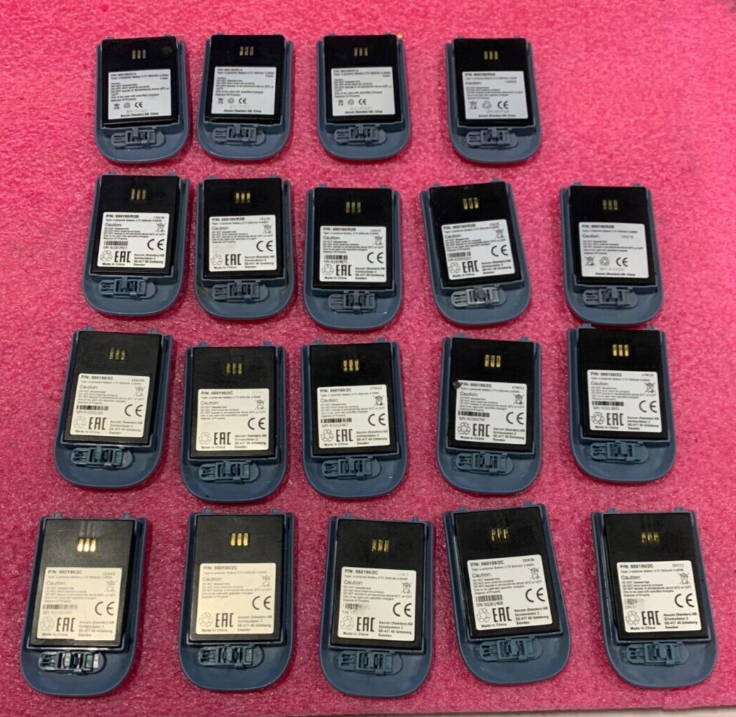 Genuine Ascom i62 Handset Batteries Lot of 19 660190 R1A R2A R2B 2C + Covers