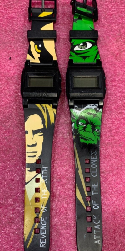 Star Wars Dual-Face Watches Lot of 2 â€“ Attack of the Clones & Sith